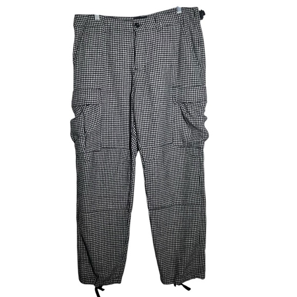 Stussy Black and White Houndstooth Print Cargo Pants W32 - Picture 1 of 10